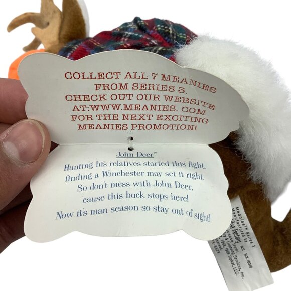 Meanies Series 3 John Deer Plush Deer Rifle Plaid Hunting The Idea Factory 8" - Picture 3 of 9